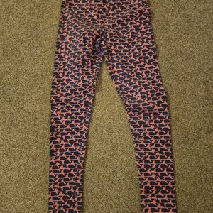 Vineyard Vines Whale Print Pink & Blue Leggings Size L (14)
